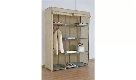 Dbl Modular Metal Framed Fabric Wardrobe 